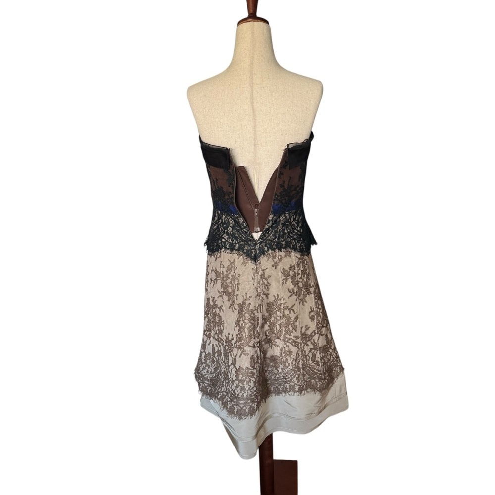 Carolina Herrera Lace Strapless Silk Dress Formal Evening Elegant sz 2 - Picture 6 of 14